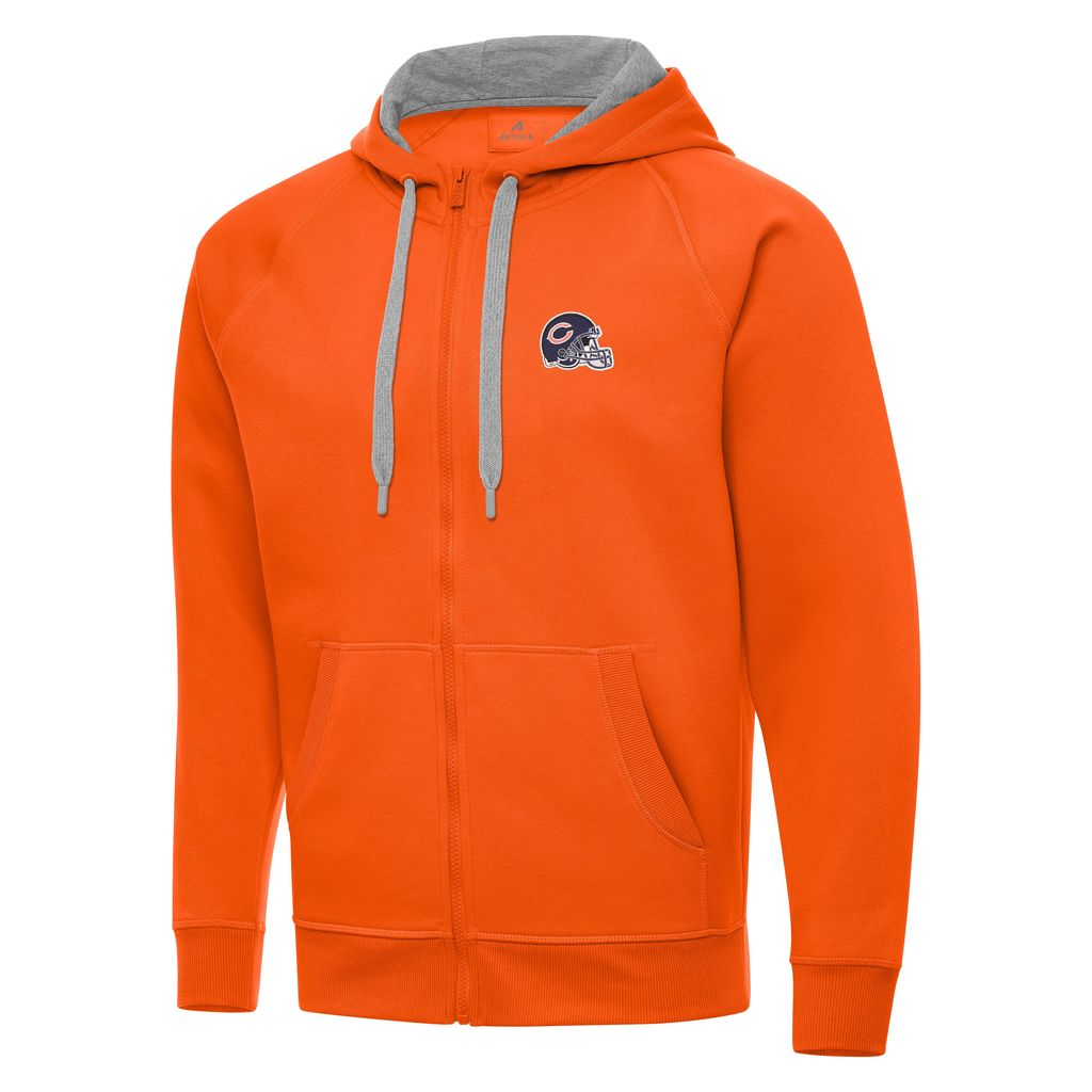 Men's Antigua Orange Zip-UP Hoodie Sweatshirt