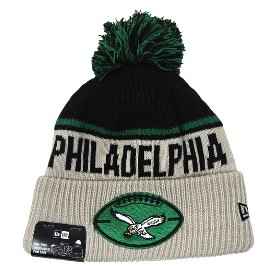Philadelphia Eagles Men’s Historic New Era 2024 Knit Pom Hat