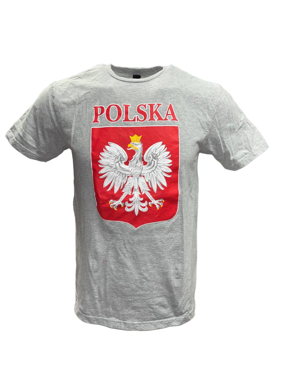 Bulk of Polish Men's Polska Printed Eagle Crest T-Shirt - Gray 12 Pack