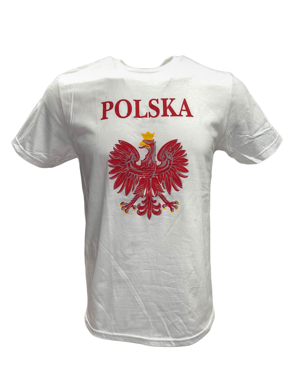 White T-Shirt Polska Eagle Polish Emblem Distressed Eagle