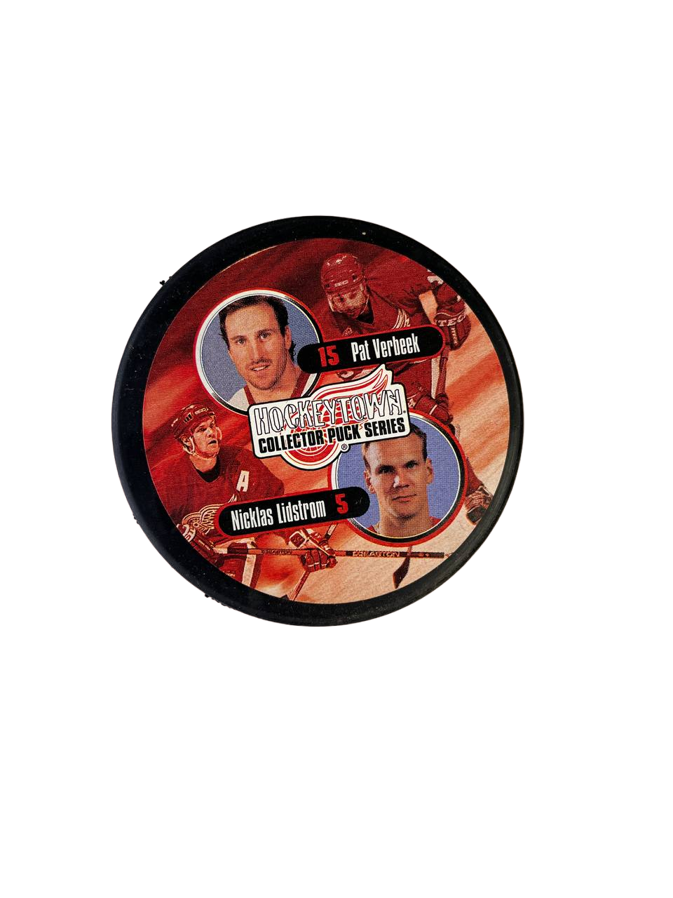 Hockey Town Collector Puck Series NHL OFFICAL Size Pat Verbeek Nicklas Lidstrom