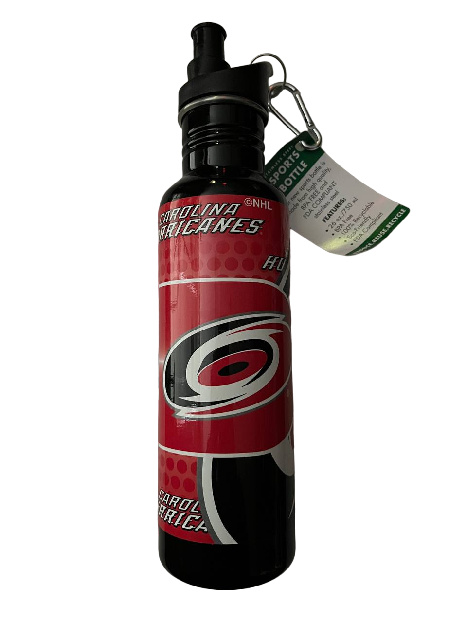Carolina Hurricanes Team Logo 26oz. Water Bottle With Carabin