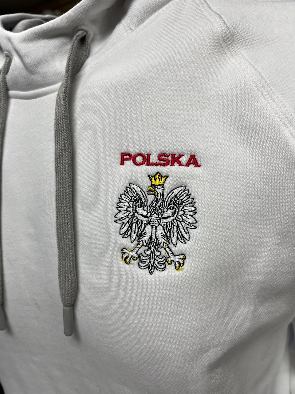 Embroidered Polish Eagle/Flag Polska Hoodie Red&Black&White