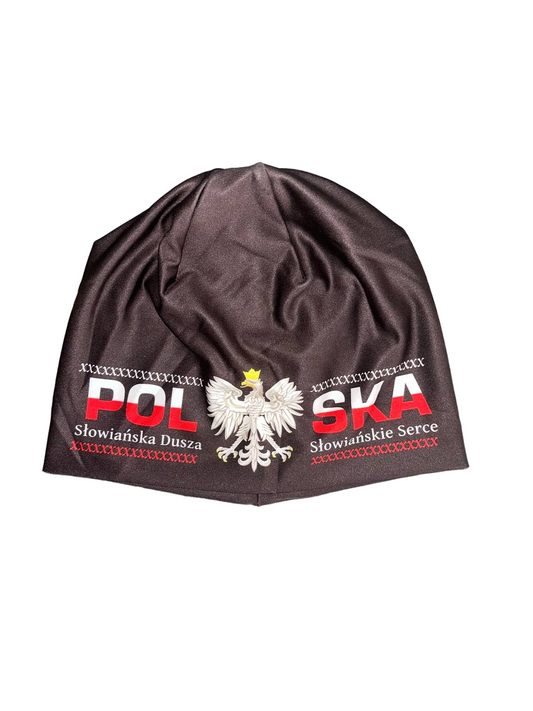 Polish Polska - Eagte Skull Cap - Made in Poland Black Serce