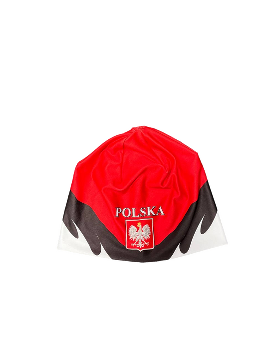 Polish Polska - Eagte Skull Cap - Made in Poland Black Waves