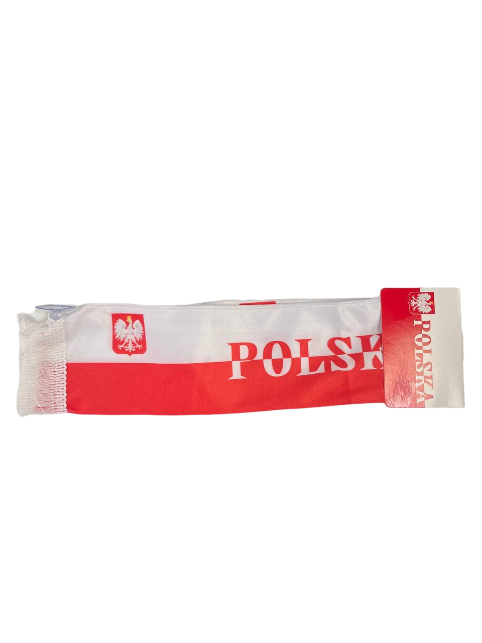 Polish Polska Poland banner scarf mini NEW w/ glass window suction cup 19" inch