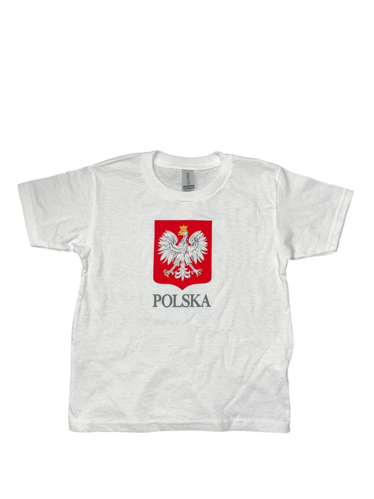 Bulk Of Polish Kids T-Shirt With Eagle Polska and Sign 15 Pack White