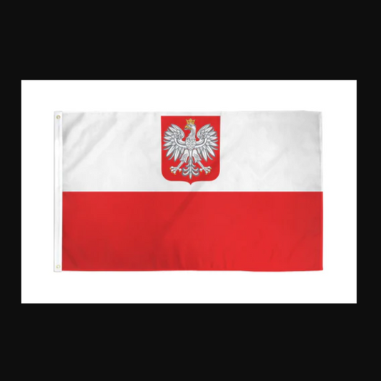 Bulk of Poland Flag 2' x 3' Polyester 68D Brass Grommets 12 Pack