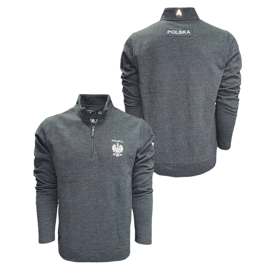Polska Antigua Gambit 1/4 Zip Jacket - Heather Black