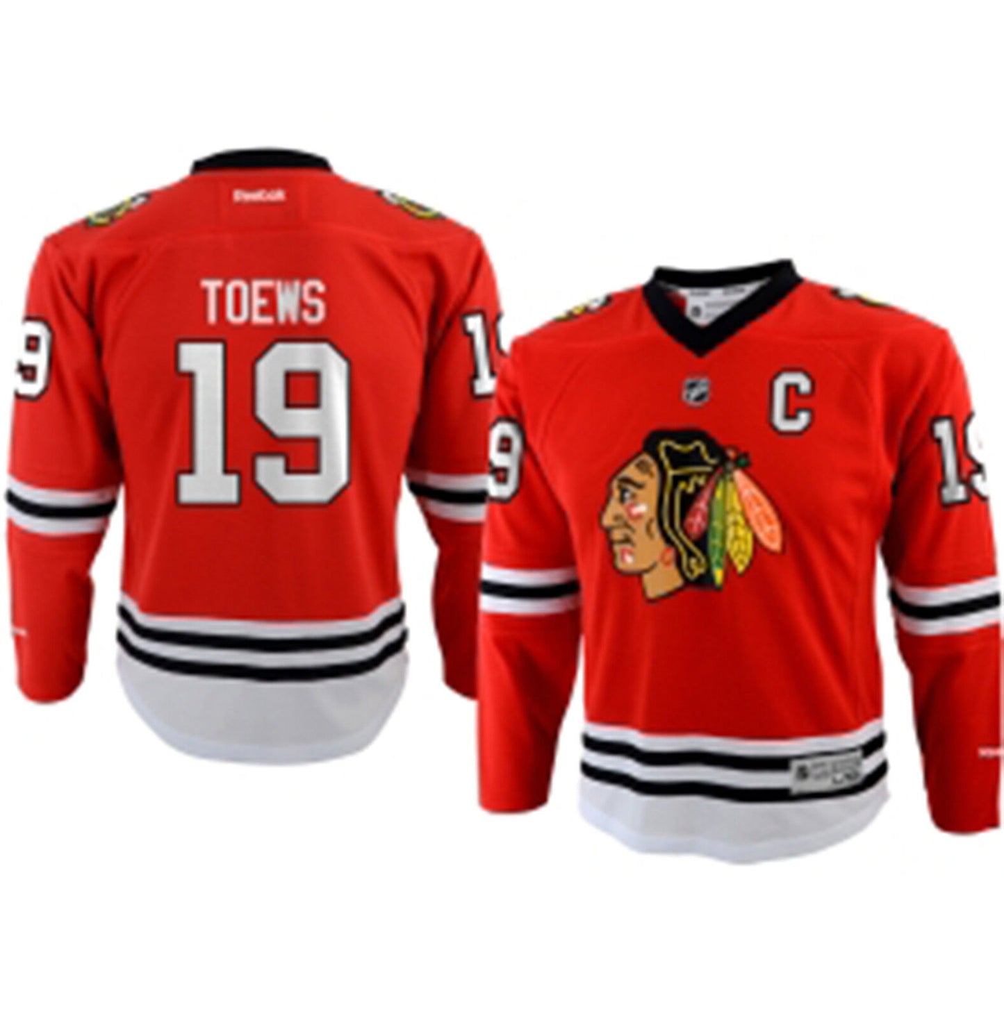 Chicago Blackhawks #19 Jonathan Toews Youth Replica Jersey Printed NHL Reebok