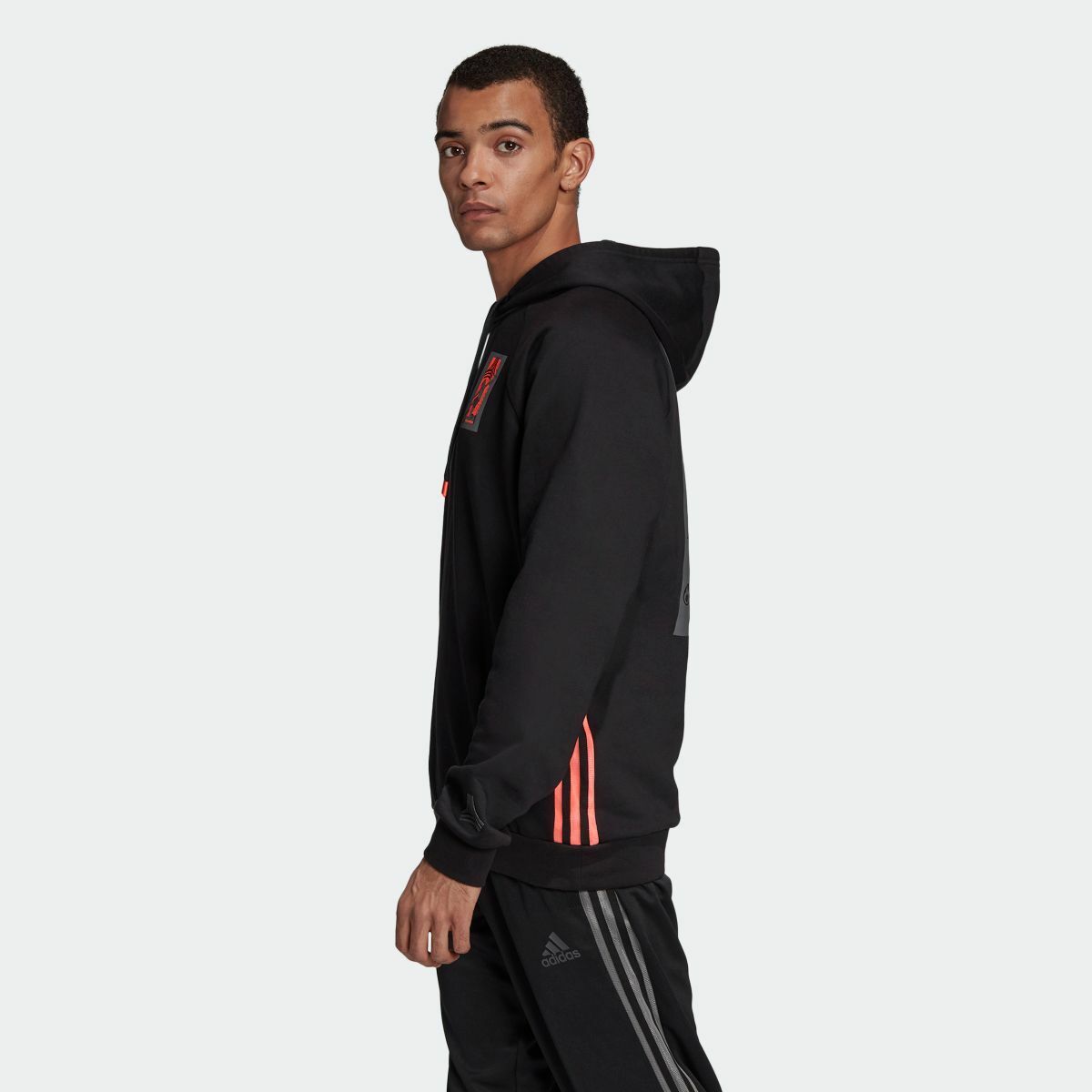 adidas Men's TAN Logo Geoff Gouveia Black Hoodie
