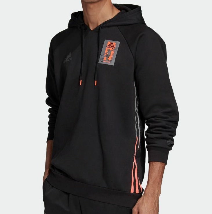 adidas Men's TAN Logo Geoff Gouveia Black Hoodie