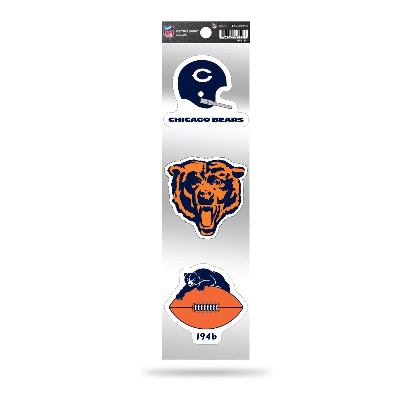 Chicago Bears 3-piece Retro Spirit Decal