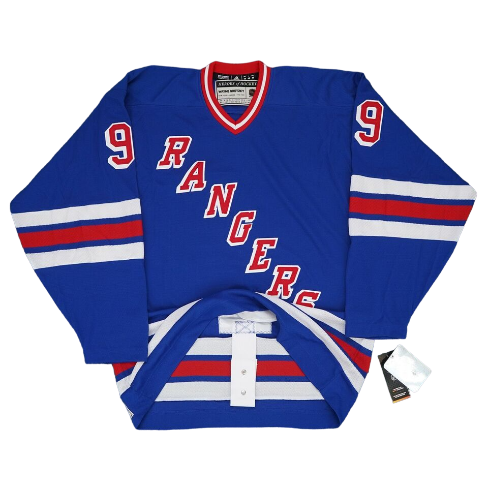 Wayne Gretzky New York Rangers Adidas 96 97 Heroes of Hockey Auth Blue Sports Outlet Express