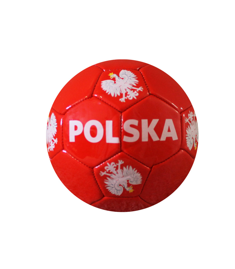Polish Soccer Ball Red With White Polska Eagle 5&2 Sizes