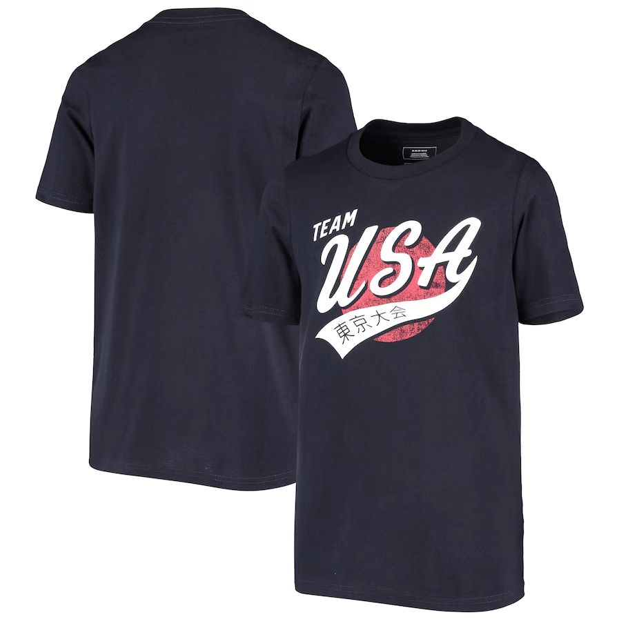 Navy Team USA Tail Sweep Tokyo T-Shirt