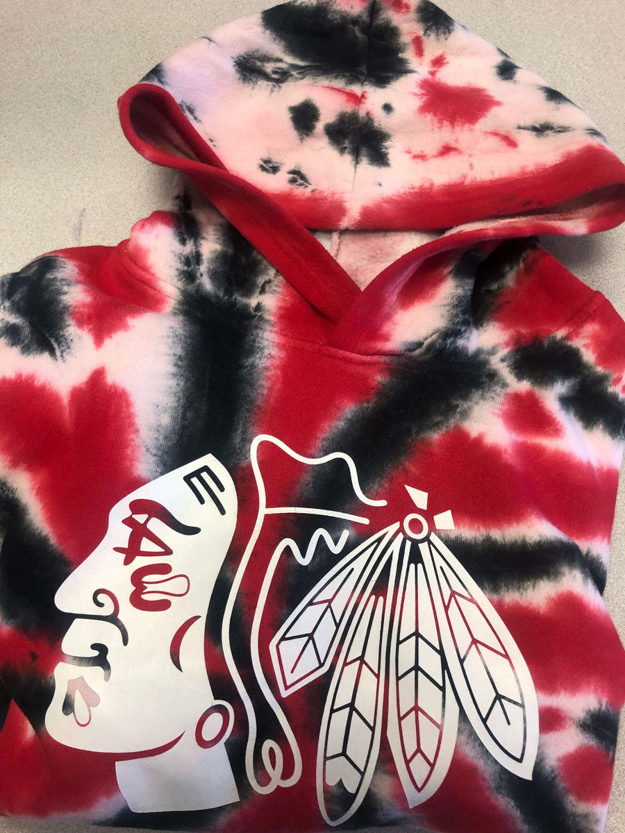 Chicago Blackhawks Embroidered Crest Lace-up Jersey Hoodie Jacket Youth  Medium