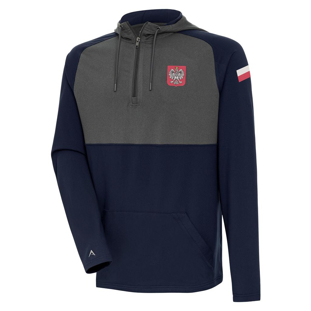 Polska Antigua Fearless 1/4 Zip Hoodie - Navy
