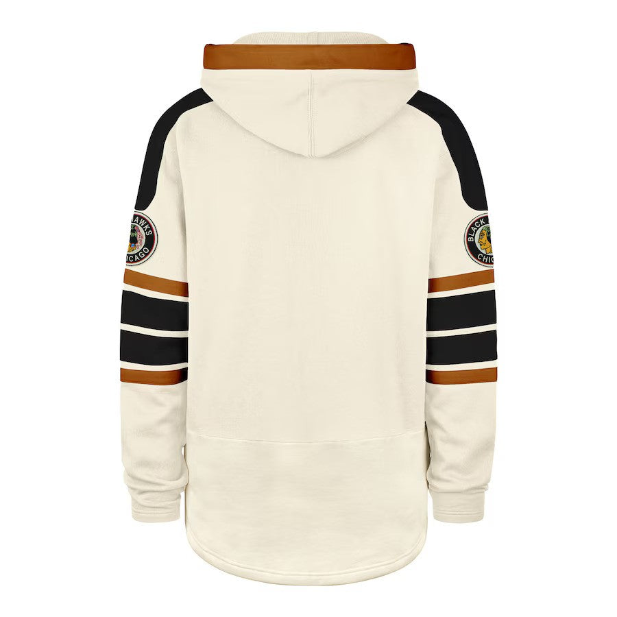 Chicago Blackhawks Old Time Hockey Vintage Cream Blue Line Heritage Lacer