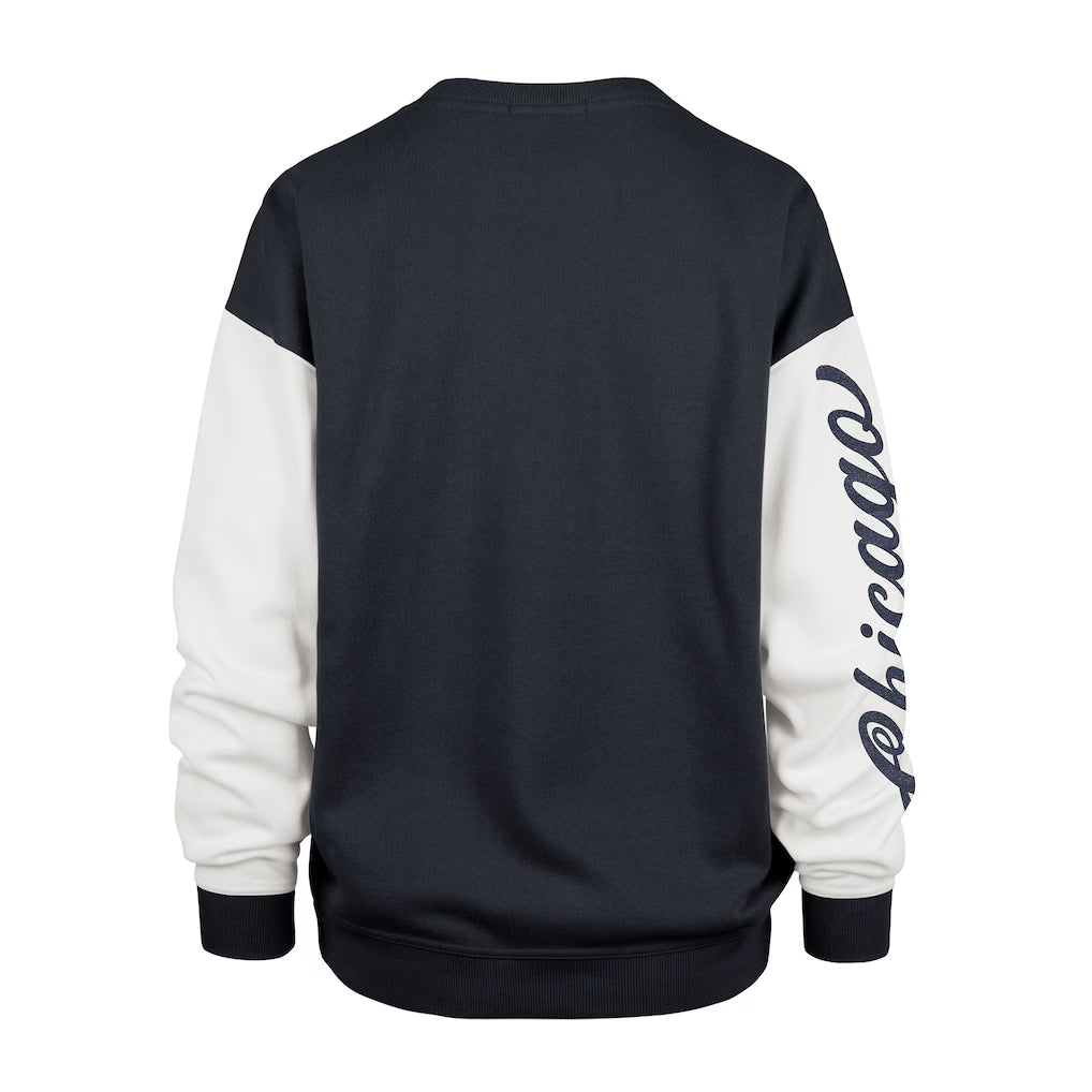 Women's '47 Navy Chicago Bears Double Header Rise Andie Pullover Sweatshirt