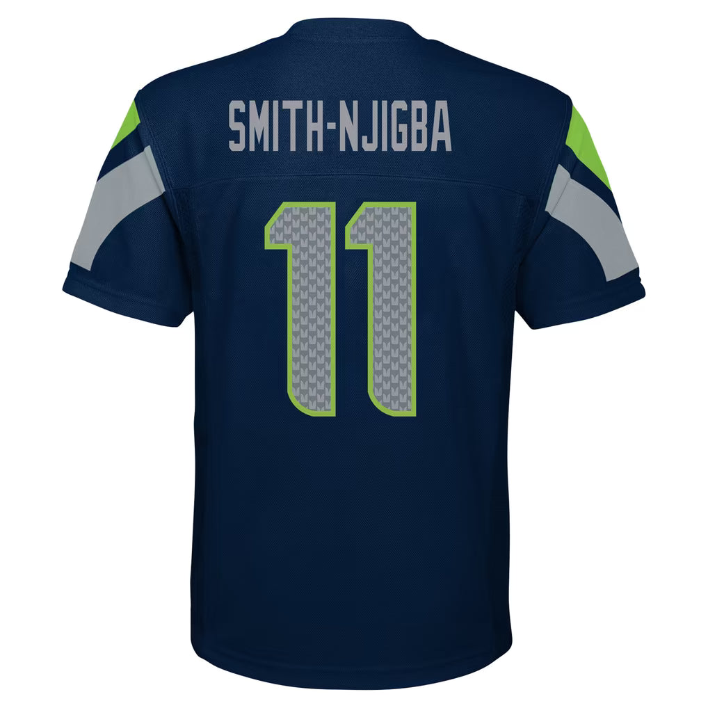 Smith-Njigba Navy Seattle Seahawks Youth Replica Jersey