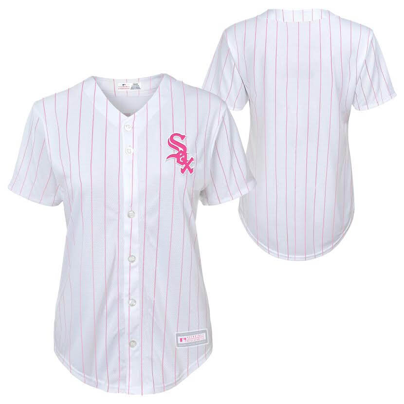MLB Girls' Chicago White Sox Screen Print Baseball Jersey, Pink