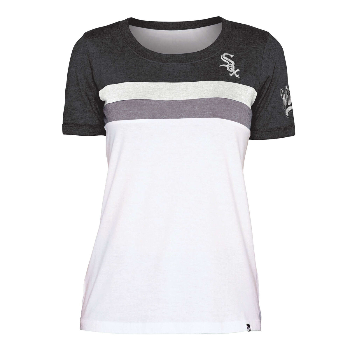 Chicago White Sox New Era Women's Crew-Neck T Shirt - Grey/White x Small