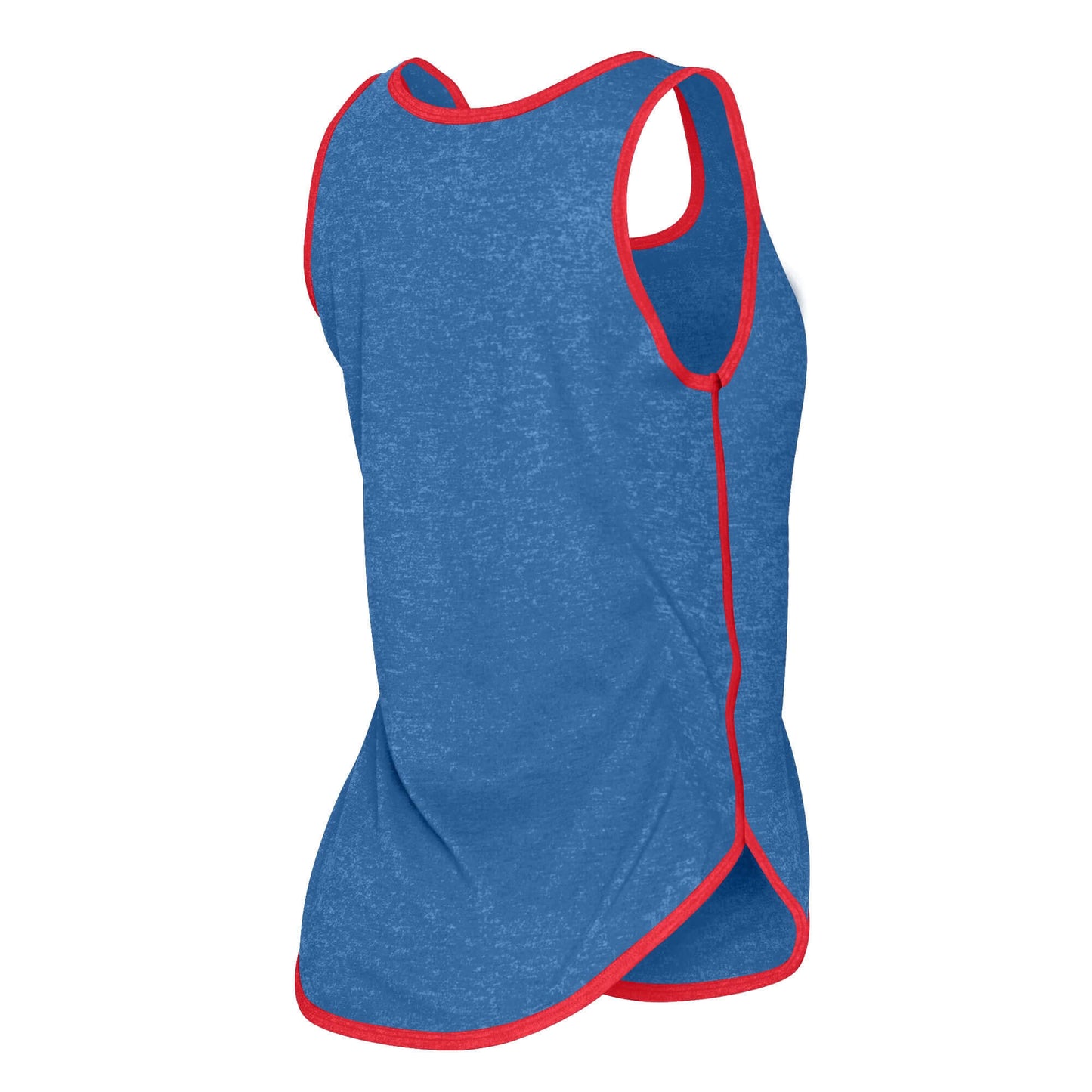 Chicago Cubs New Era Women's Contrast Binding Scoop Neck Tank Top- Heathered Royal