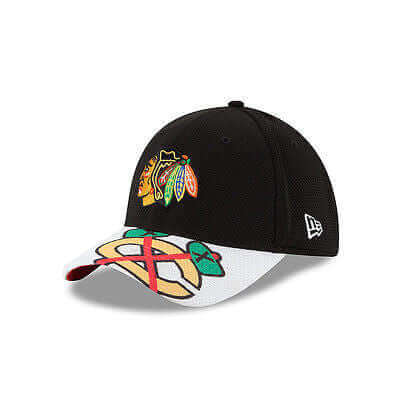 Chicago Blackhawks New Era 39THIRTY Logo Twist Flex Fit Hat NHL Baseball Cap