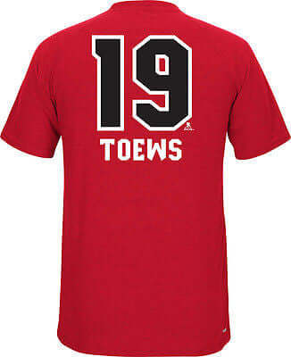 Youth Chicago Blackhawks #19 Jonathan Toews PlayDry Performance T-Shirt Reebok