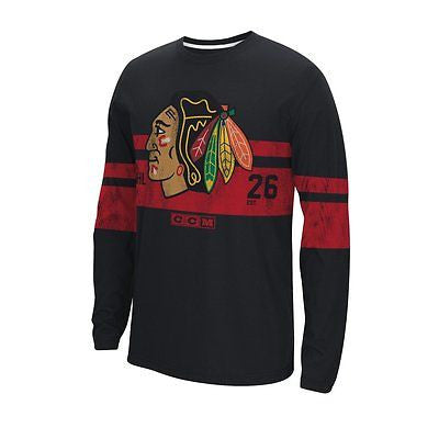 Youth Chicago Blackhawks Legendary Long Sleeve Crew-Neck T-Shirt NHL CCM Tee