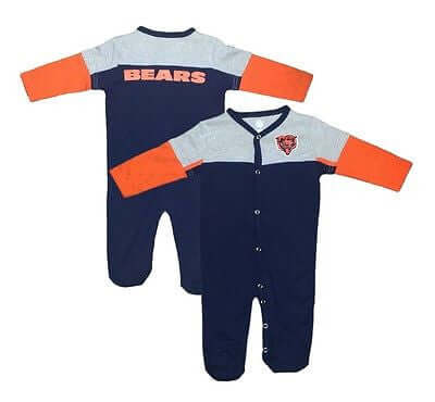 Chicago Bears Toddler Button Up Sleeper NFL Officially Licensed One Piece