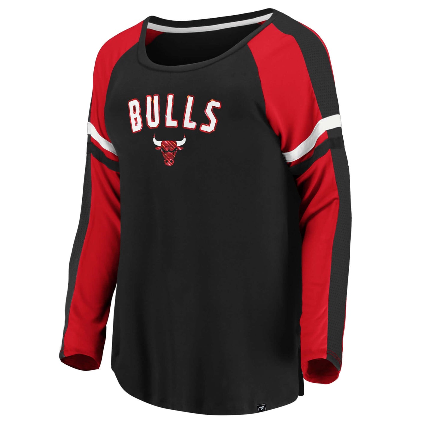 Chicago Bulls Fanatics Brand Women's Long Sleeve Flashy Tee Black/Red