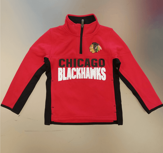 Chicago Blackhawks Youth NHL Pullover 1/4th Zip Up Jacket - Red