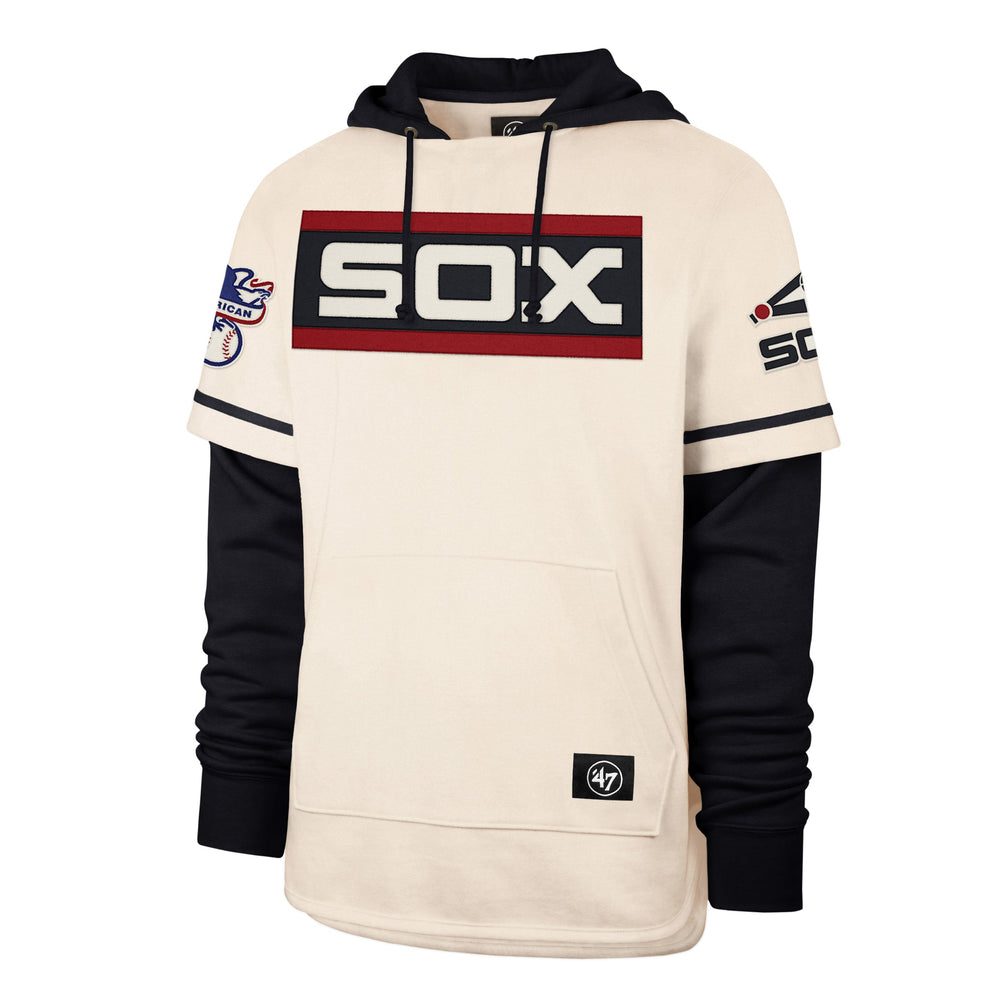 Men's '47 Cream Chicago White Sox Trifecta Shortstop Pullover Hoodie Size: Extra Large