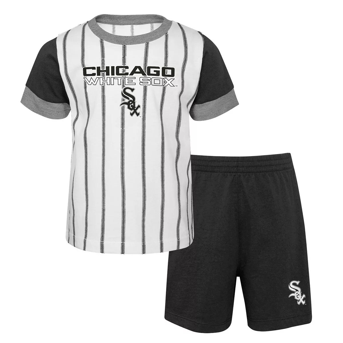 Infant ,Toddler ,Kids  Black/White Chicago White Sox Position Player T-Shirt & Shorts Set