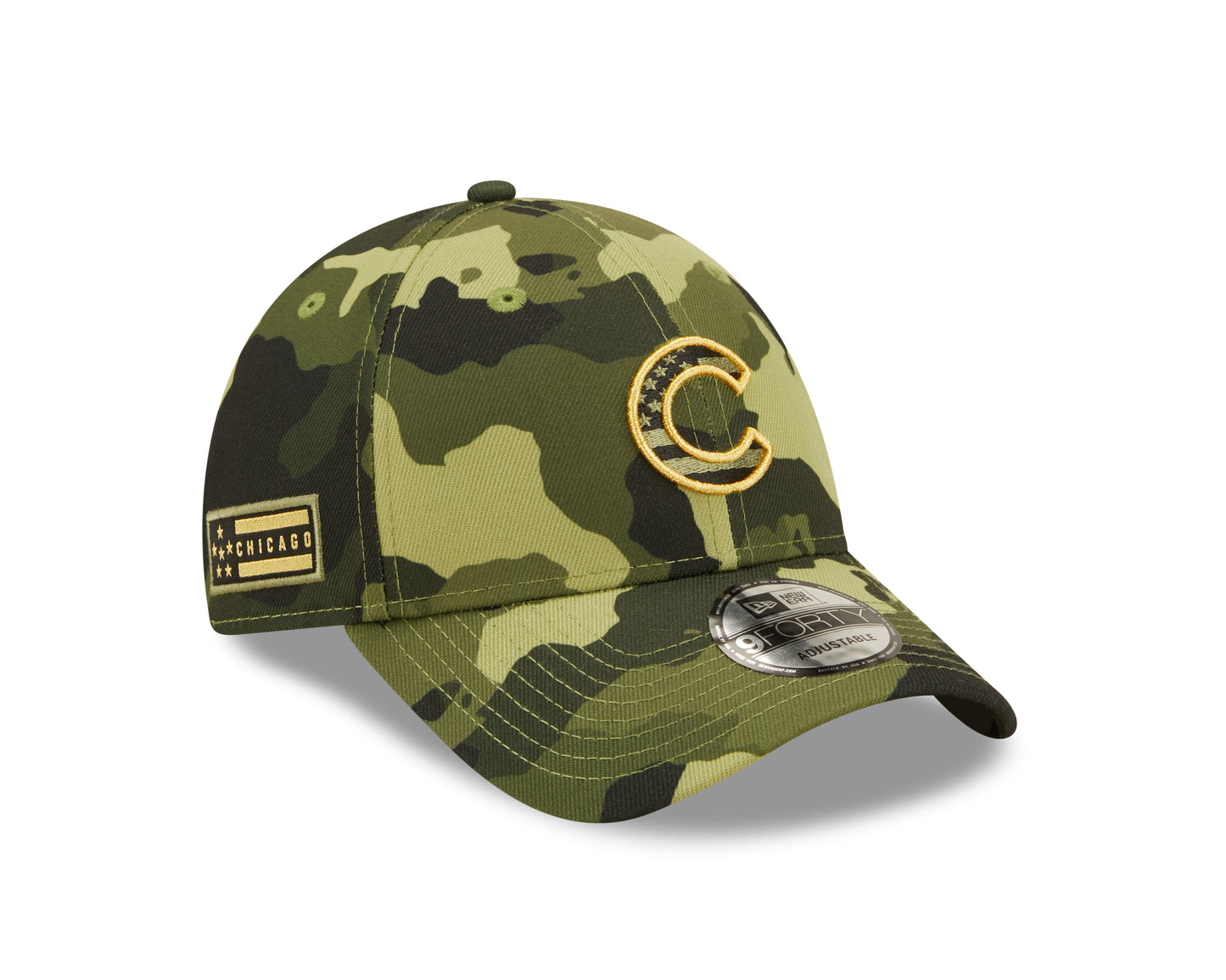 Chicago Cubs New Era 2022 Armed Forces Day 9FORTY Adjustable Cap - Camo