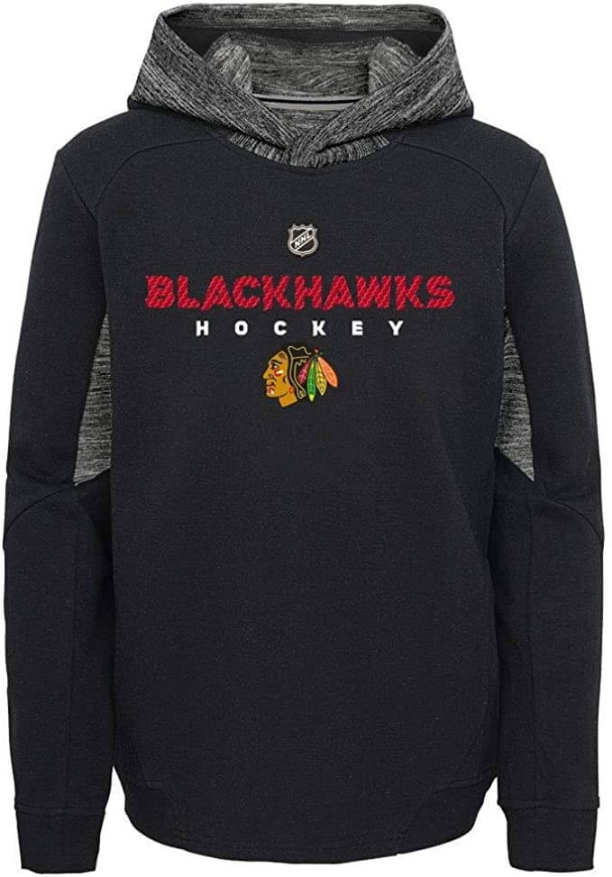 Chicago Blackhawks Youth Hyper Physical Black Hooded Sweatshirt