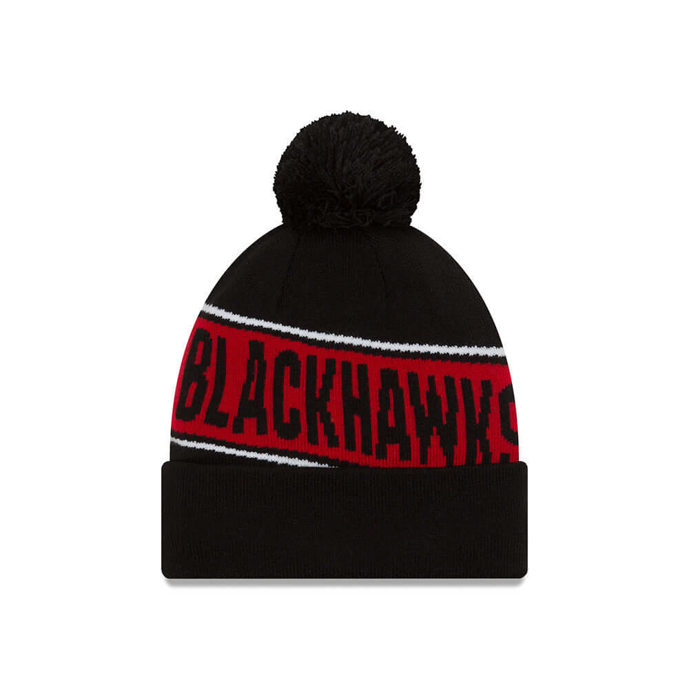 Chicago Blackhawks New Era Team Chant Cuffed Knit Hat with Pom