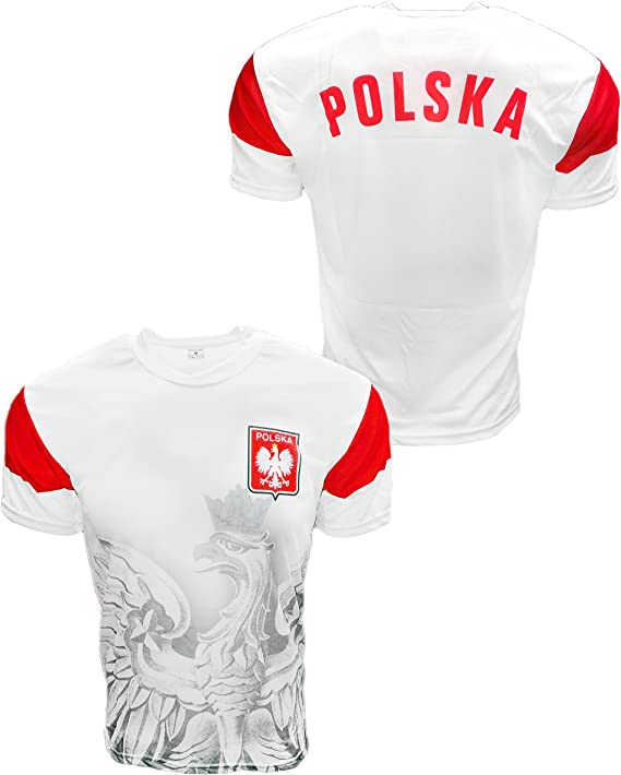 Polska Soccer Jersey Poland Country Polish Eagle National Pride -White