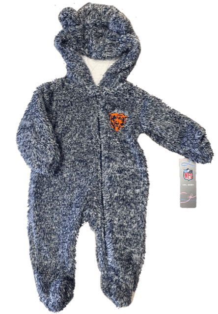 Chicago Bears NFL Infant Game Nap Teddy Fleece Bunting -Navy