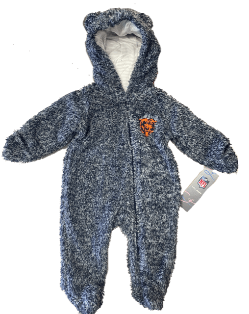 Chicago Bears NFL Infant Game Nap Teddy Fleece Bunting -Navy