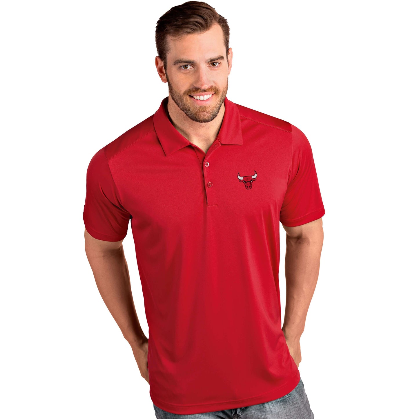 Chicago Bulls Mens Dark Red Tribute Polo