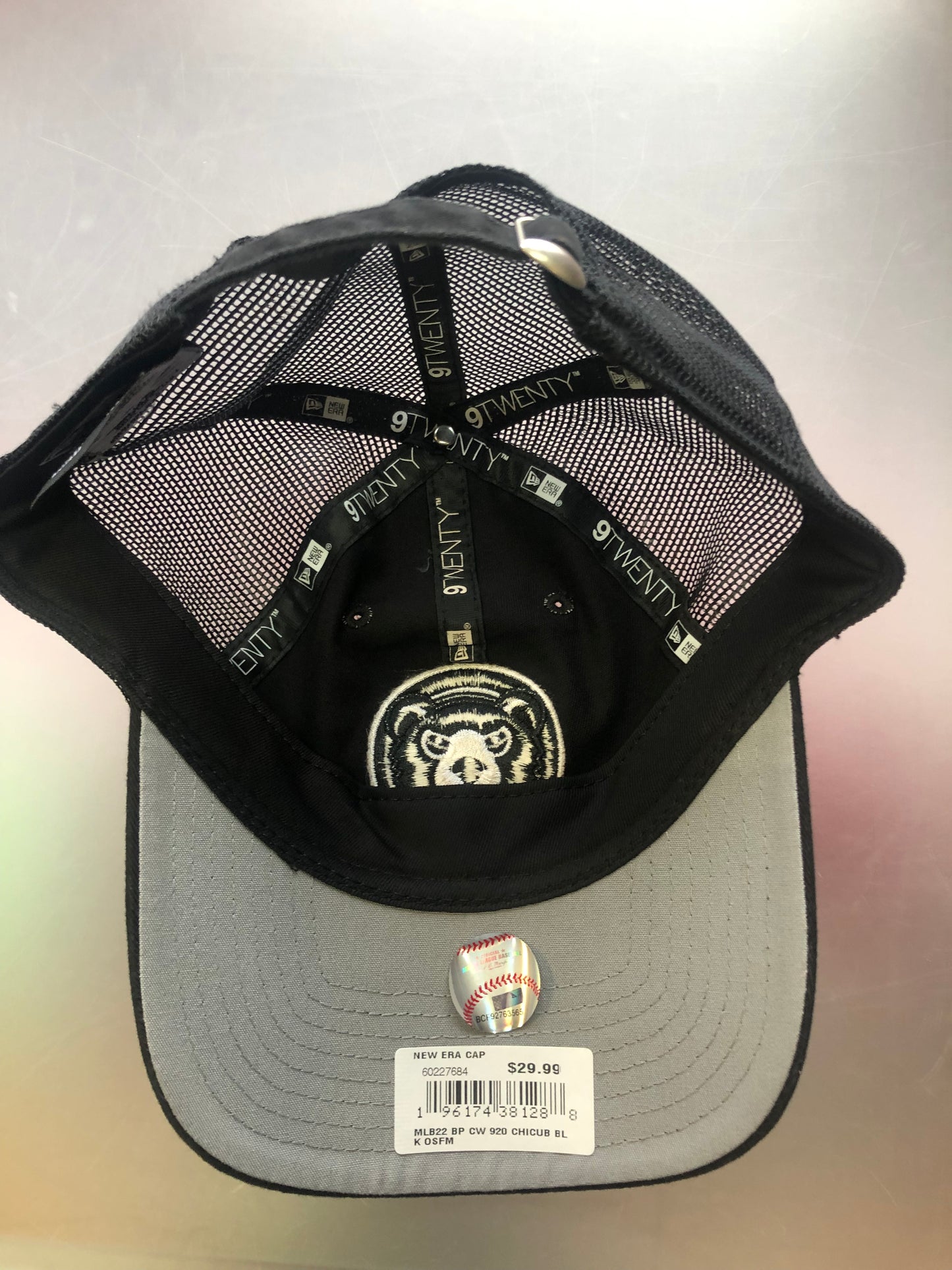 Chicago Cubs New Era 9TWENTY Black Adjustable Hat 2