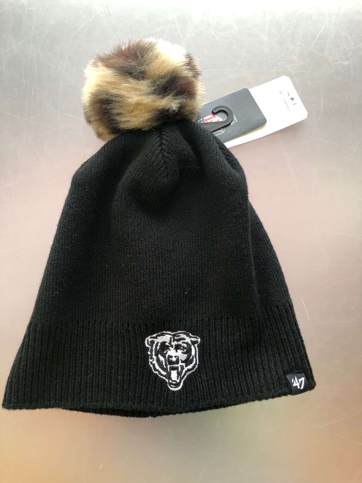 '47 Brand Chicago Bears Women's Black Knit Hat w/ Pom