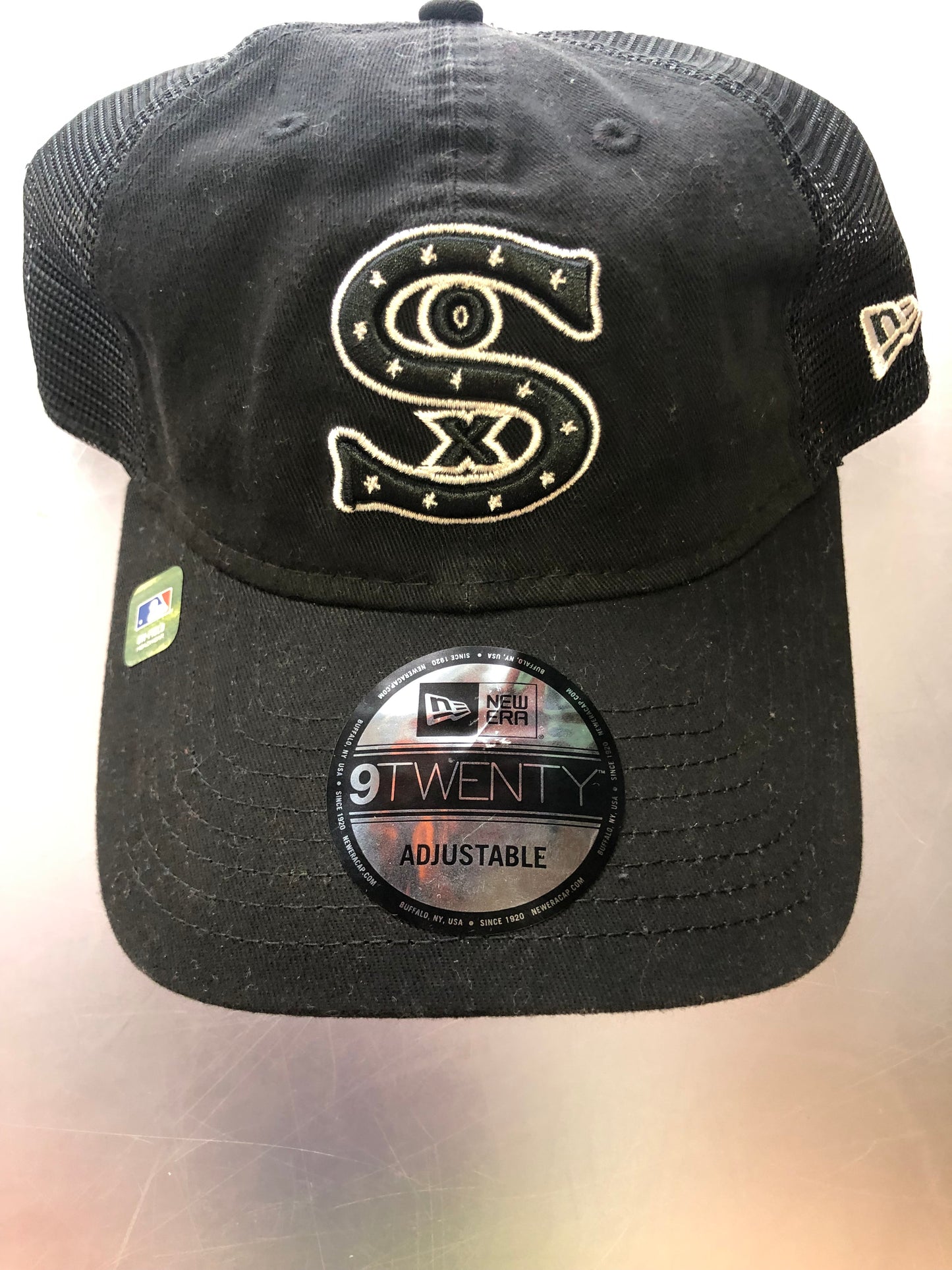 Chicago White Sox New Era 9TWENTY Adjustable Hat - Black