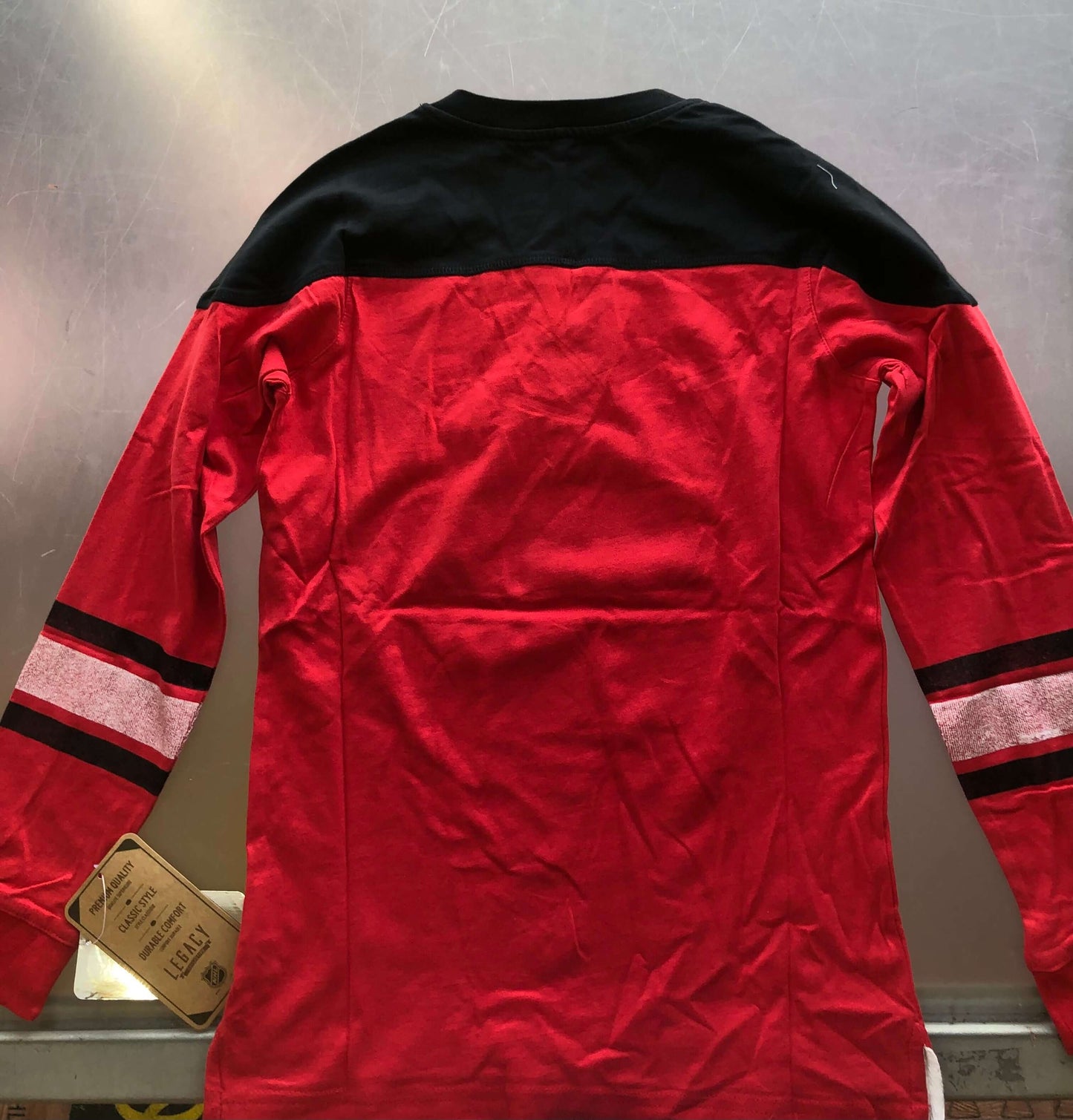 Chicago Blackhawks Youth NHL Red/Black Perennial Hockey Lace-Up Long Sleeve Tee