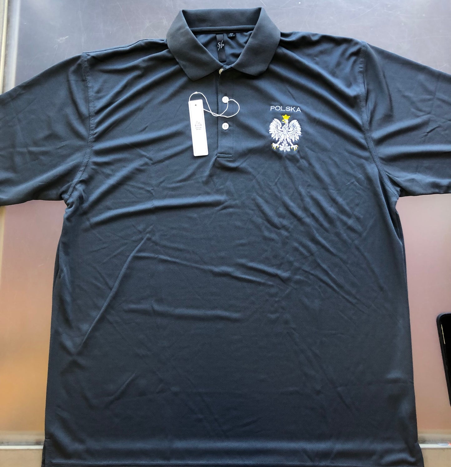 Gray Polska Polo Embroidered Eagle