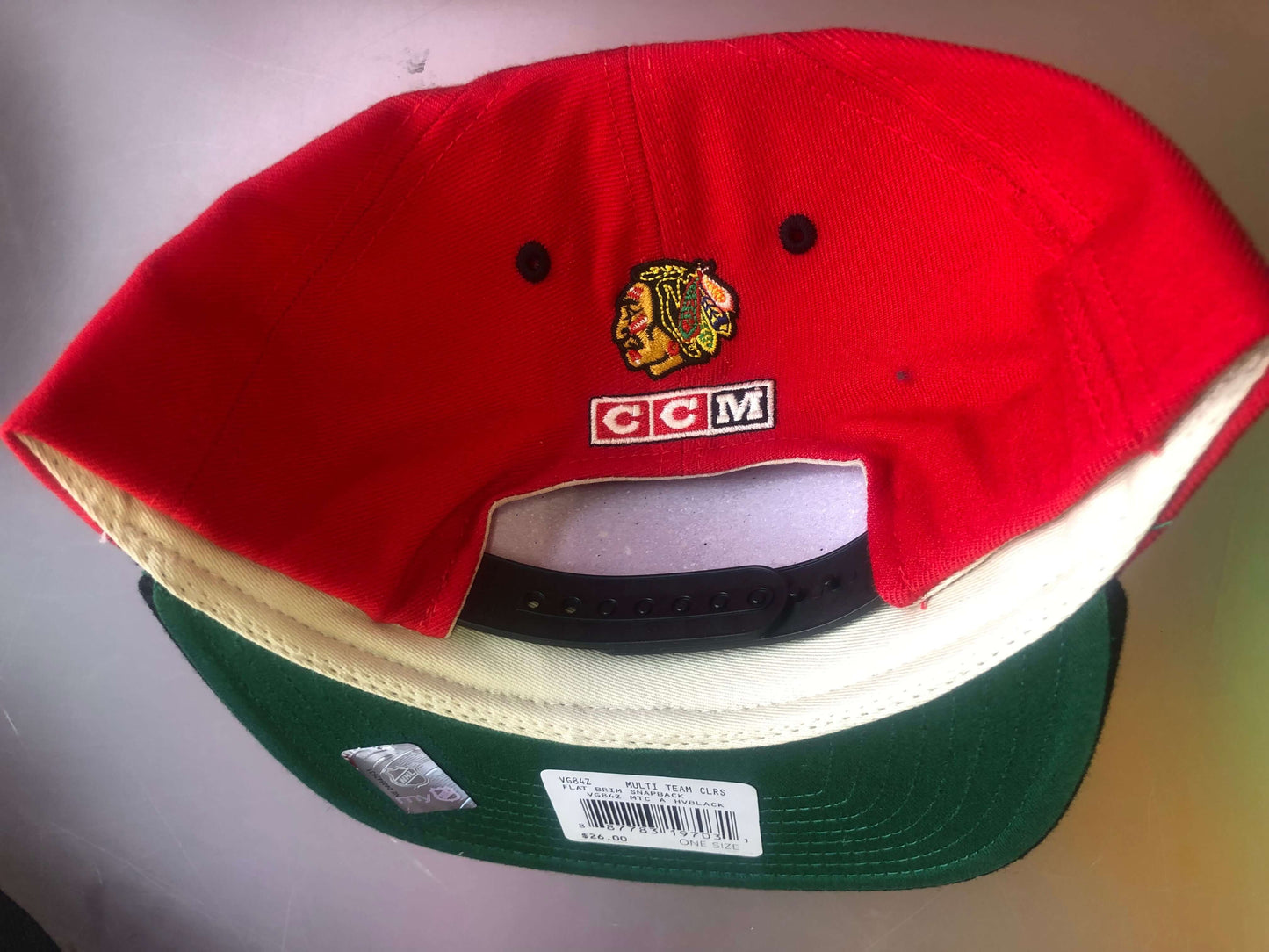 Chicago Blackhawks Original Six Flat Brim Snapback Hat NHL CCM