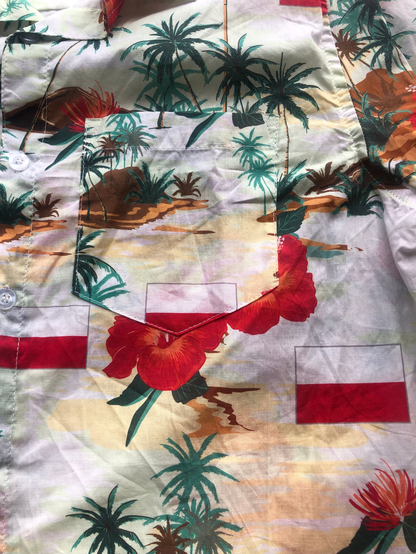 Poland Floral Button Up Hawaiian Polish  Shirt by FOCO